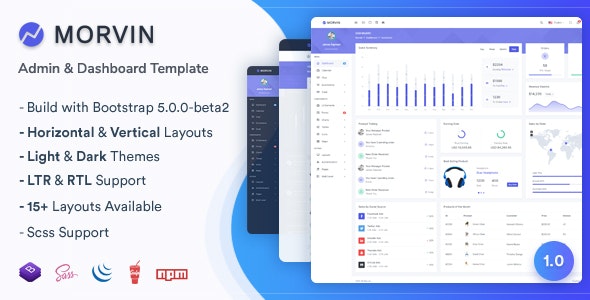 Morvin v1.0 - Admin &amp; Dashboard Template