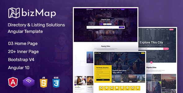 BizMap v1.0 - Directory Listing Angular 10 Template
