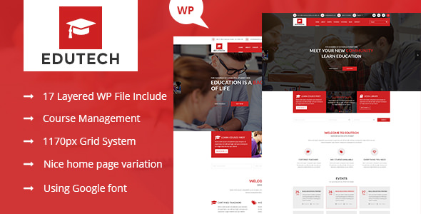 Edutech v2.0 - Education, Course, Event &amp; University Theme