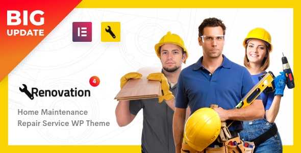 Renovation v4.1.6 - Repair Service, Home Maintenance Elementor WP Theme