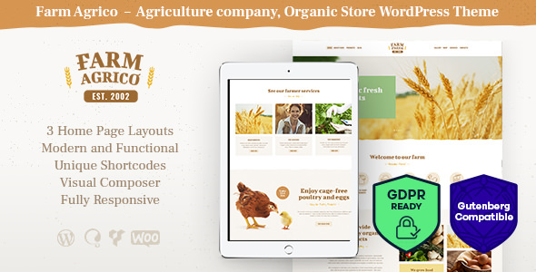 Farm Agrico v1.3.1 - Agricultural Business WordPress Theme