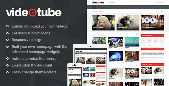 VideoTube v3.4.2 - A Responsive Video WordPress Theme