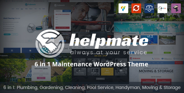 Helpmate v1.1.4 - 6 in 1 Maintenance WordPress Theme