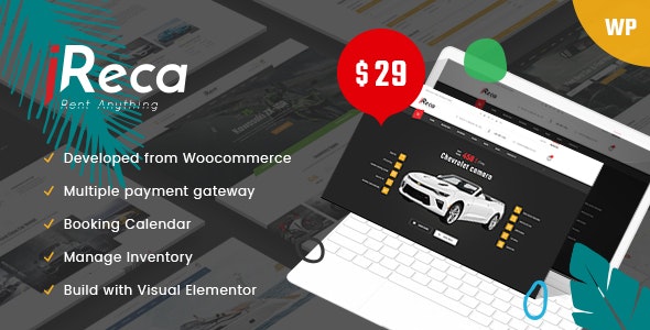 Ireca v1.2.9 - Car Rental Boat, Bike, Vehicle, Calendar WordPress Theme
