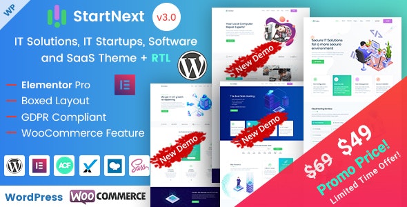 StartNext v4.3 - IT Startups WordPress Theme