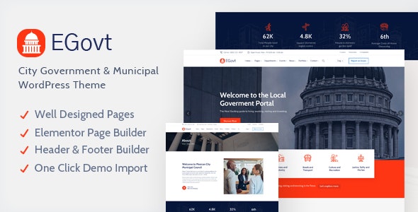 EGovt v1.0.3 - City Government WordPress Theme