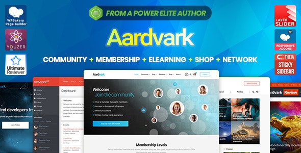 Aardvark v4.29 - Community, Membership, BuddyPress Theme