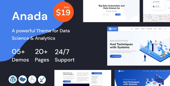Anada v1.2.0 - Data Science &amp; Analytics Saas WordPress Theme