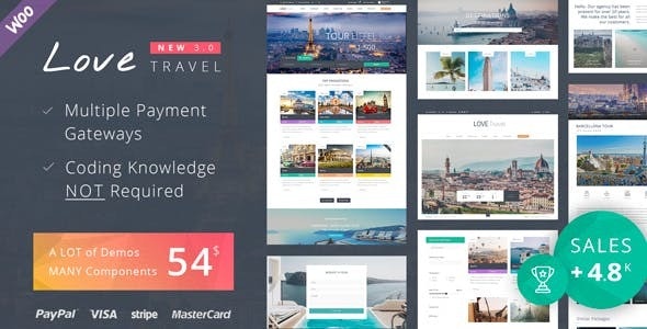 Love Travel v3.9 - Creative Travel Agency WordPress