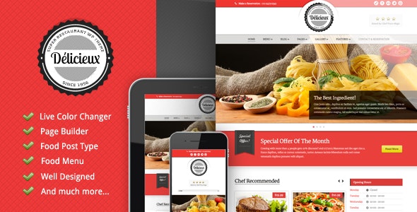 Delicieux v1.3.0 - Restaurant WordPress Theme