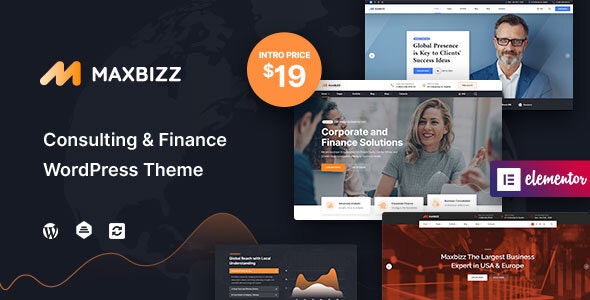 Maxbizz v1.0 - Consulting &amp; Financial Elementor WordPress Theme