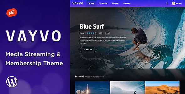 Vayvo v3.5 - Media Streaming &amp; Membership Theme