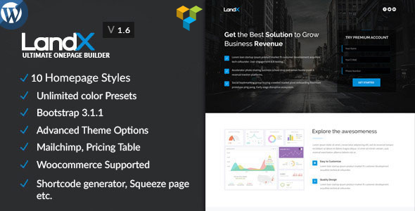 LandX v1.8.6 - Multipurpose WordPress Landing Page