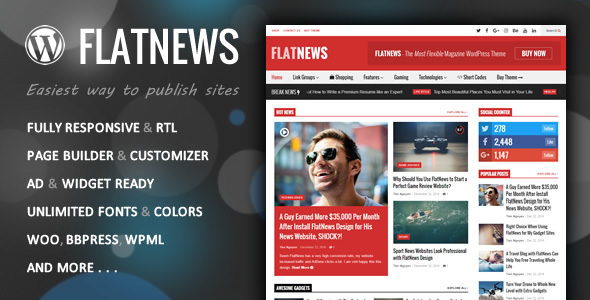 FlatNews v4.9 – Responsive Magazine WordPress Theme
