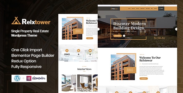 Relxtower v1.0 - Single Property WordPress Theme