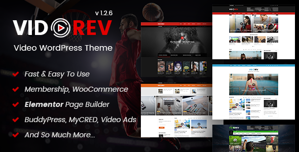 VidoRev v2.9.9.9.4 - Video WordPress Theme