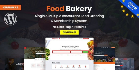 FoodBakery v1.8.0 - Food Delivery Restaurant Directory WordPress Theme