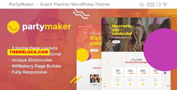 PartyMaker v1.1.3 - Event Planner & Wedding Agency WordPress Theme