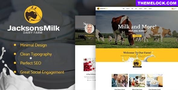 Dairy Farm & Eco Milk Products WordPress Theme v1.2