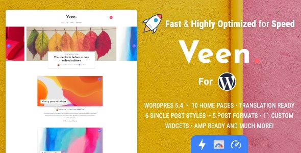 Veen v1.2.3 - Minimal & Lightweight Blog for WordPress