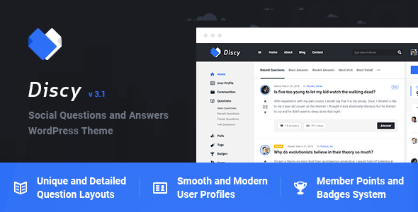 Discy v4.1 - Social Questions and Answers WordPress Theme