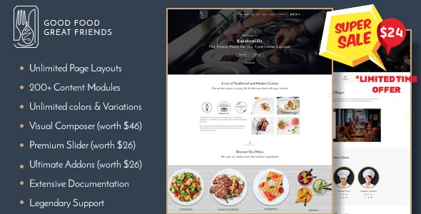 Ratatouille v1.2.0 - Restaurant WordPress Theme