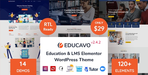 Educavo v2.7.6 - Online Courses &amp; Education WordPress Theme