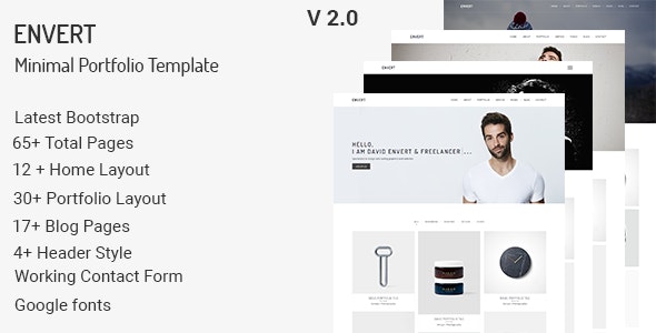 Envert v2.0 - Minimal Portfolio Template