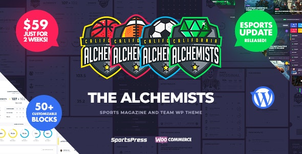 Alchemists v4.4.6 - Sports, eSports &amp; Gaming Club and News WordPress Theme