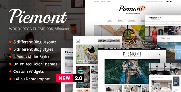 Piemont v2.2 - Premium Travel &amp; Lifestyle Responsive WordPress Blog Theme