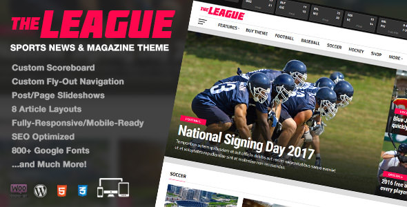 The League v4.4.1 - Sports News &amp; Magazine WordPress Theme