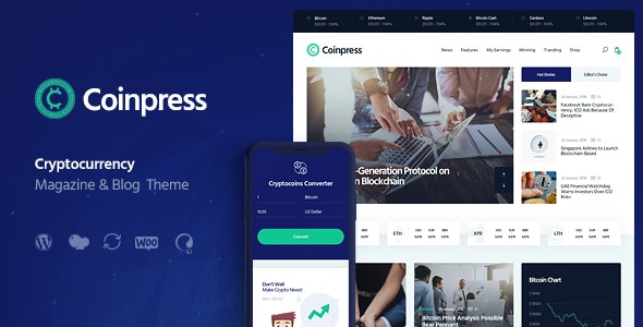 Coinpress v1.0.3 - ICO Cryptocurrency Magazine &amp; Blog WordPress Theme