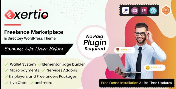 Exertio v1.0.8 - Freelance Marketplace WordPress Theme