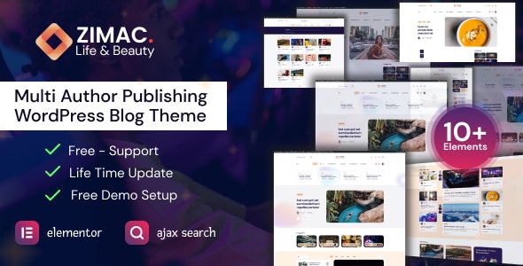 Zimac v1.0 - Multi Author Publishing WordPress Theme