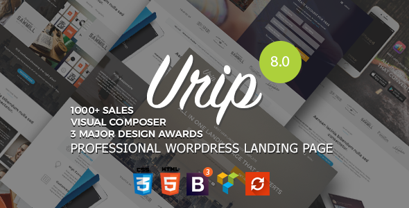 Urip v8.6.3 - Professional WordPress Landing Page