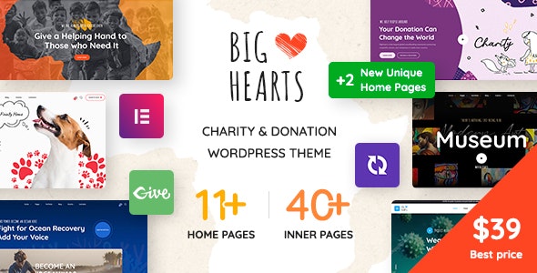 BigHearts v1.1.2 - Charity &amp; Donation WordPress Theme
