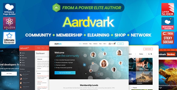 Aardvark v4.38 - Community, Membership, BuddyPress Theme