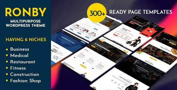 Ronby v1.6.1 - 6 Niche Business Multi-Purpose WordPress Theme