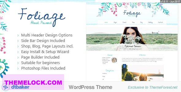 Foliage Watercolor v1.0.11 - Creative WordPress Theme