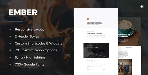 Ember v3.4.0 - Responsive WordPress Blog Theme