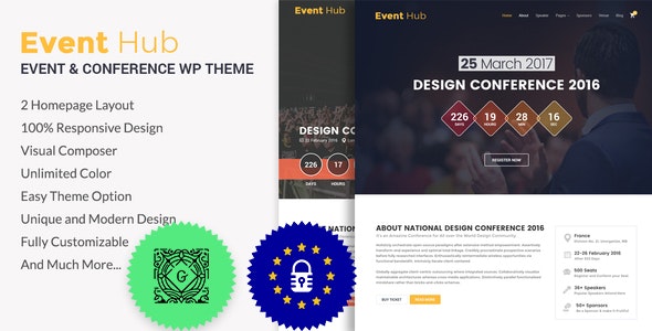 Event Hub v1.1.1 - Event, Conference WordPress Theme