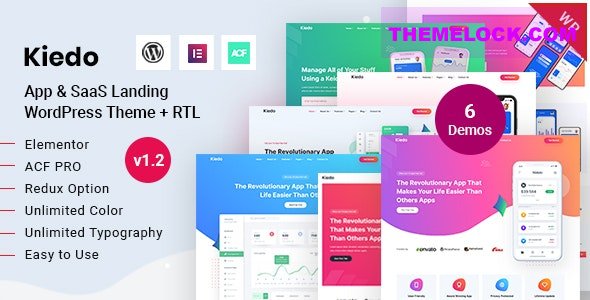 Kiedo v1.2 - App &amp; SaaS Landing WordPress Theme