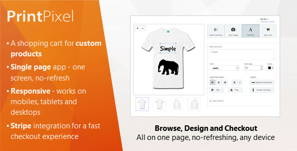 PrintPixel - A shopping cart for custom products