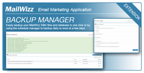 Backup Manager for MailWizz EMA Backup Manager for MailWizz EMA