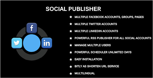 Social Publisher - Facebook, Twitter & LinkedIn Multiple Account