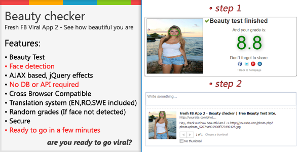 Fresh FaceBook Viral App 2 - "Beauty checker"