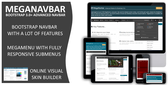 MegaNavbar (v 2.2.0). Advanced Mega Menu for Bootstrap 3.0+