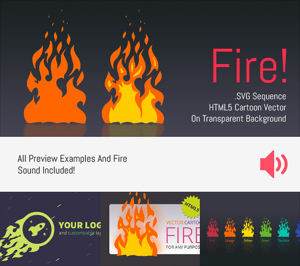 Cartoon Vector Fire - HTML5 Edge Banner Animation