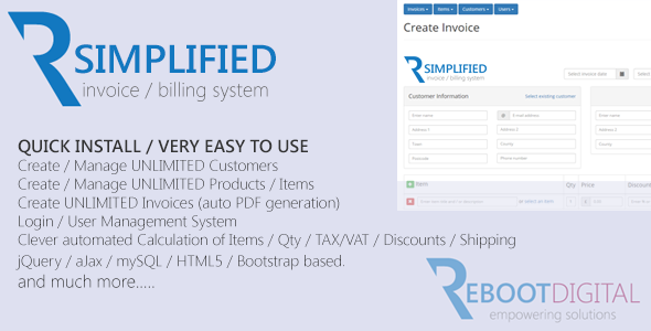 Simplified PHP Invoice / Billing System