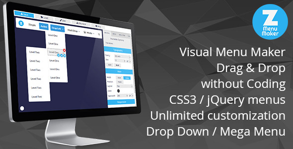 Z Menu Maker - Drop Down and Mega Menu